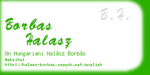 borbas halasz business card