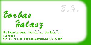 borbas halasz business card